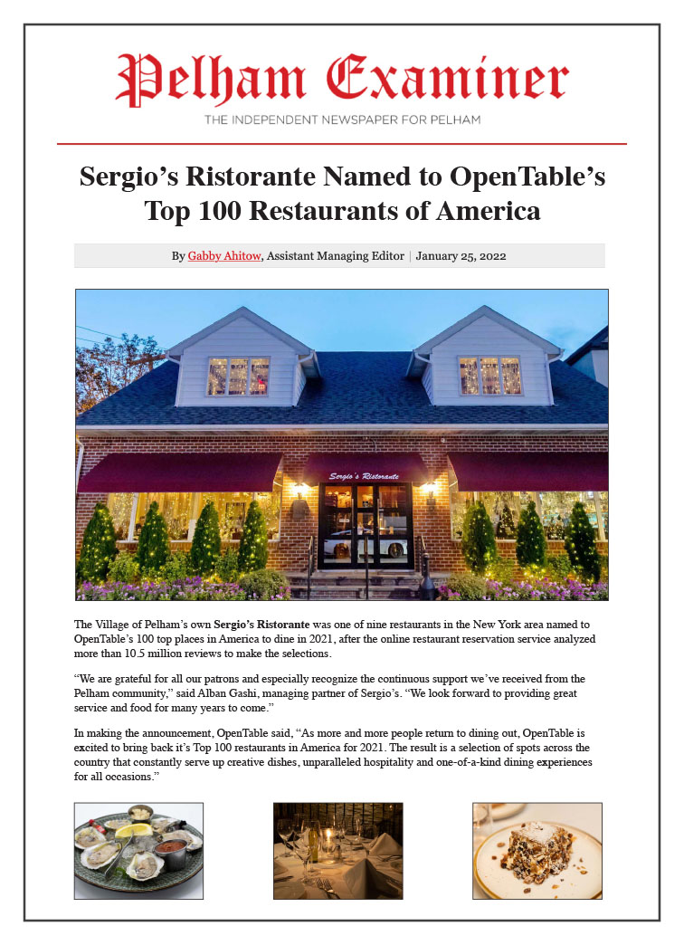 Press Sergio's Ristorante of Pelham